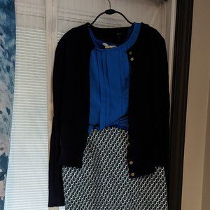 J Crew Cardigan Sweater, Navy Blue with Gold Buttons S